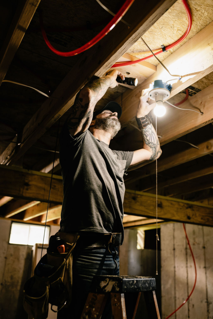 Andrew Checking Wiring in basement